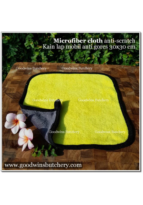 MICROFIBER CLOTH anti-scratch (kain lap mobil) 30x30cm - yellow-gray